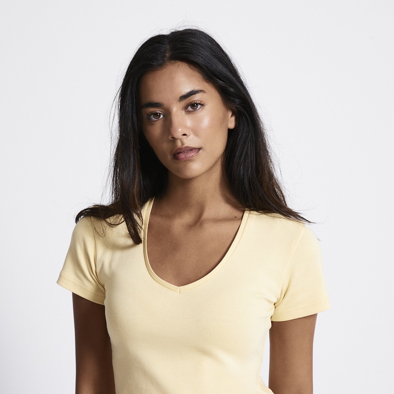 V-neck baby tee "Engla" Yellow